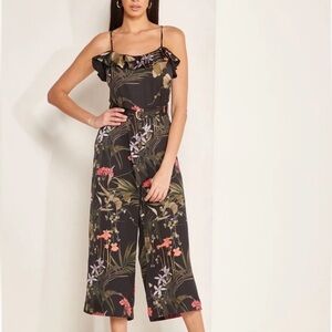 Ted Baker Calline Highland Frill Detail Crop Jumpsuit Wide Leg Women’s Size 4